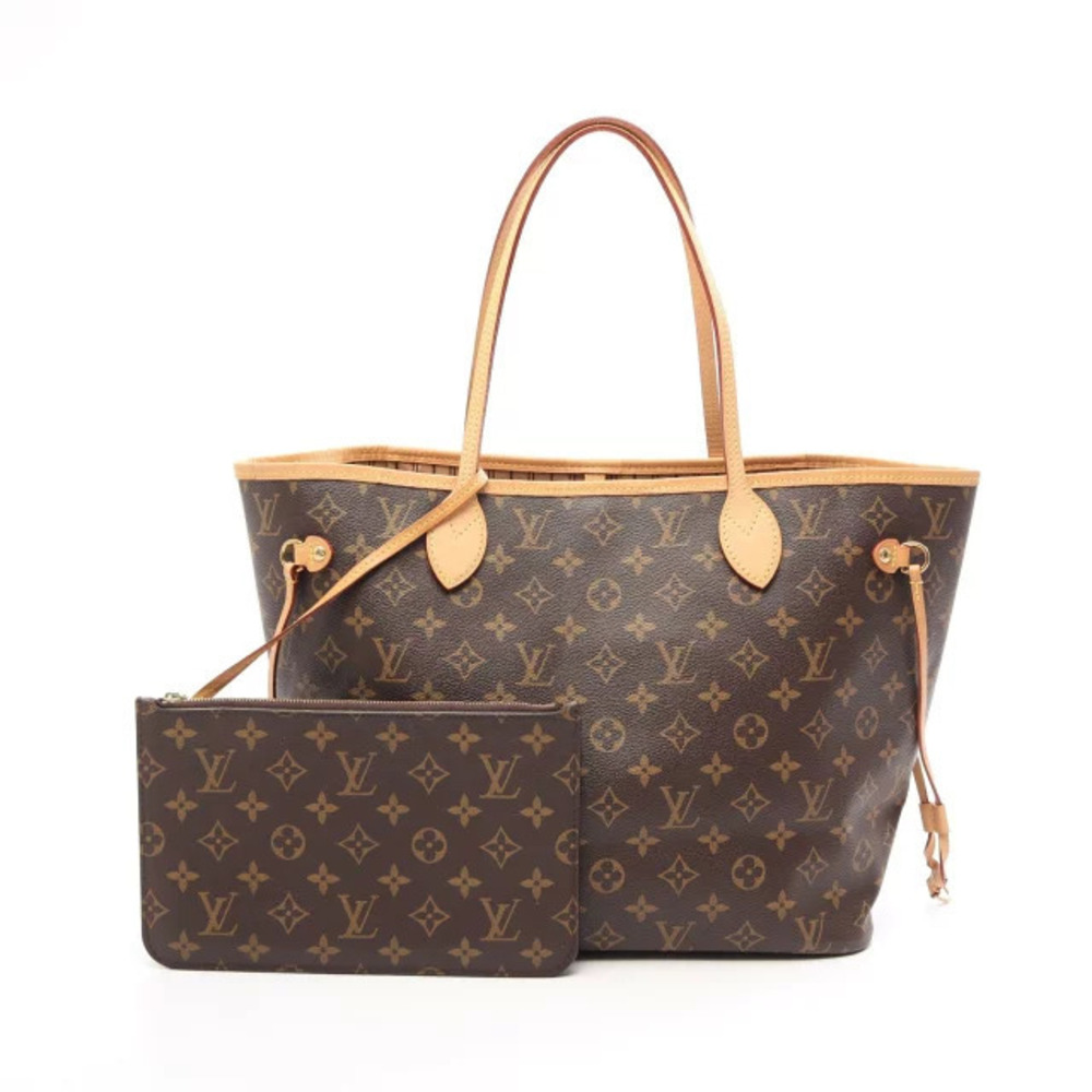 Louis Vuitton Neverfull Tote Bag Canvas Leather Monogram Brown